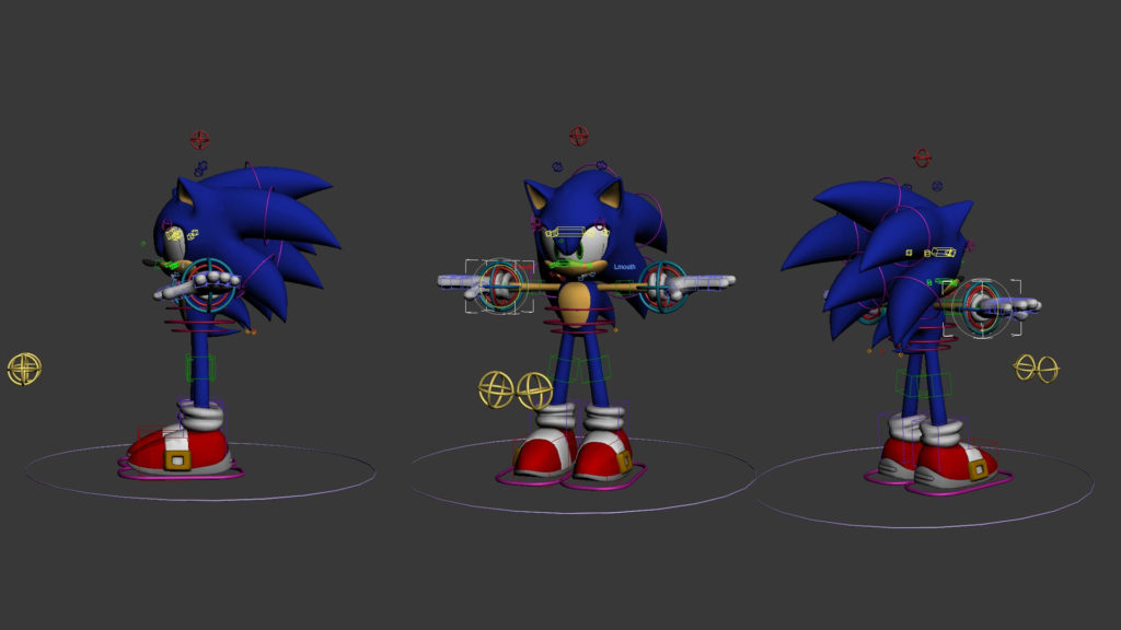 Processo de desenho do personagem na versão game. Imagem: www.turbosquid.com