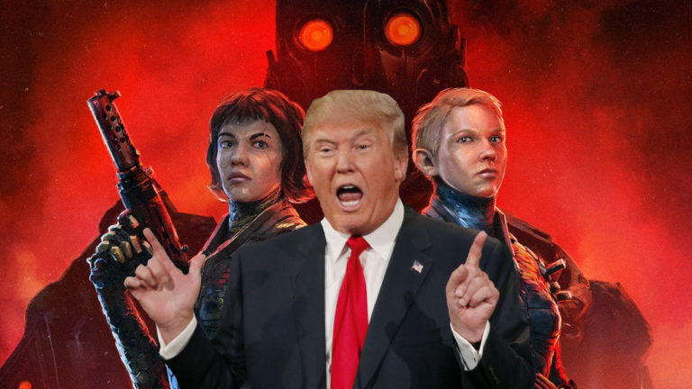 Donald Trump / Wolfenstein: Youngblood (Fonte: Montagem/Reprodução)