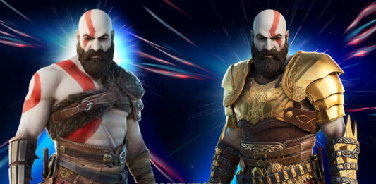 Kratos disponibilizado na loja (esqu.) e o mesmo via login PS5 (dir.) Imagem/montagem: Divulgação