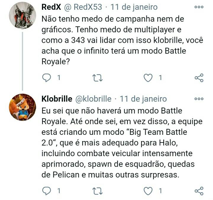 Print da afirmação traduzida de Klobrille. Imagem/Créditos: Halo Projekt Brasil