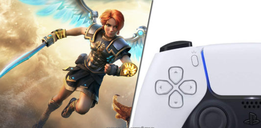 immortals fenyx rising e PS5. Imagem/Montagem: Ubisoft e Playstation