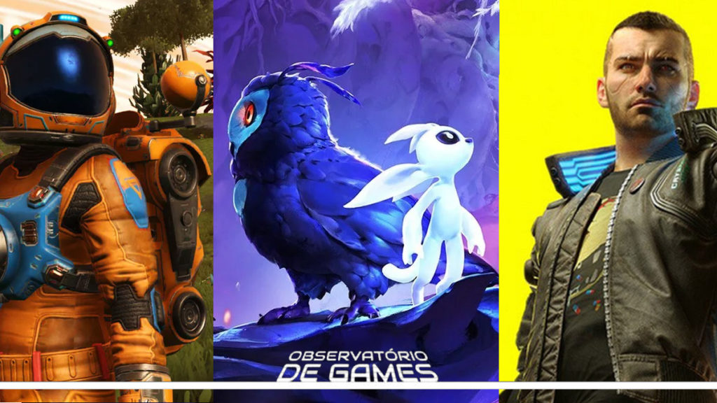 cyberpunk 2077, No Man's Sky e Ori. Imagem: Montagem