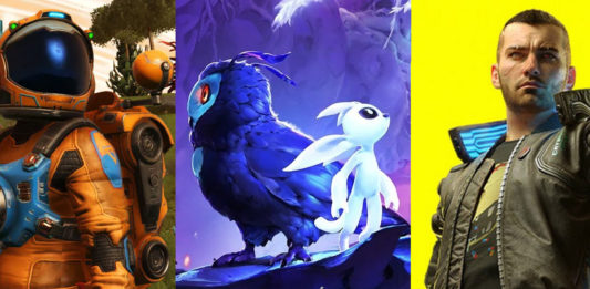 cyberpunk 2077, No Man's Sky e Ori. Imagem: Montagem