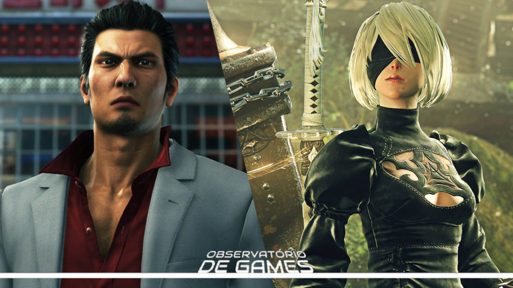 Yakuza 6 e NieR: Automata. Imagem/Montagem