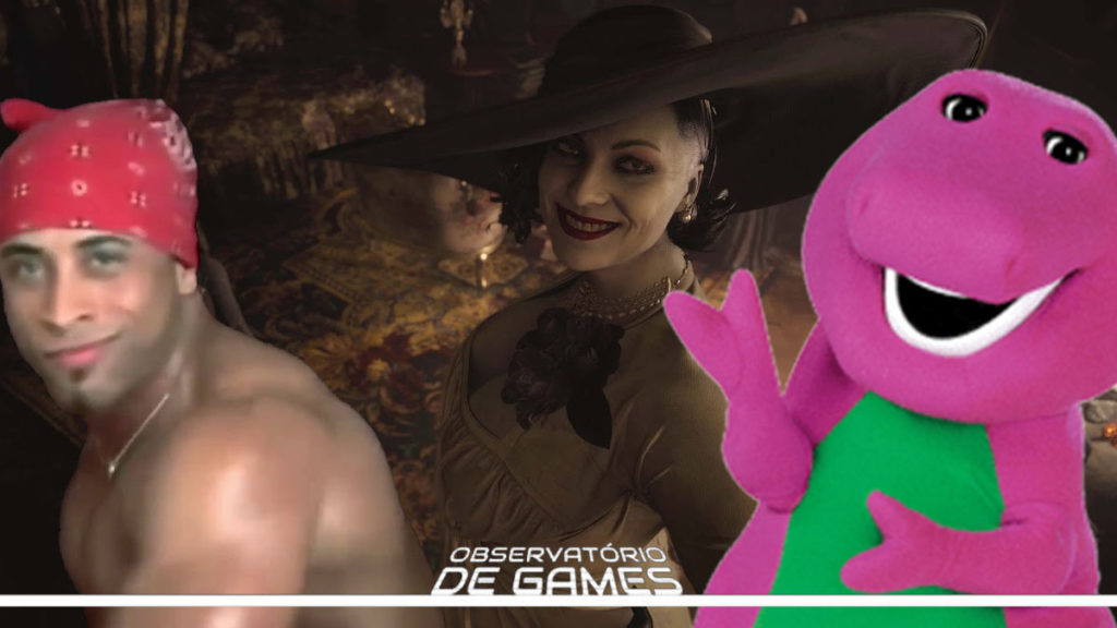 Ricardo Milos, Lady Dimitrescu e Barney (Imagem/Montagem)