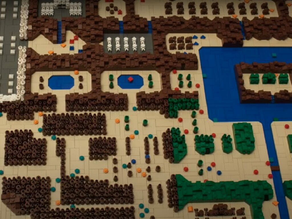 Mapa de Zelda feito de lego