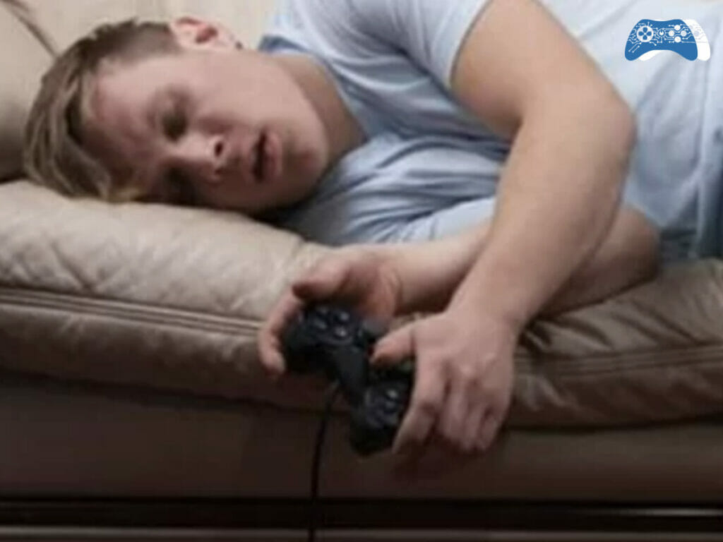 PlayStation jogador dormindo