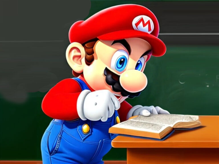 Mario studing